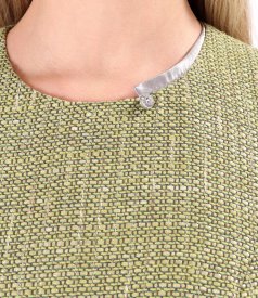 Elegant dress made of viscose and silver thread