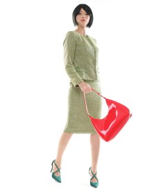 Viscose tapered skirt with silver thread