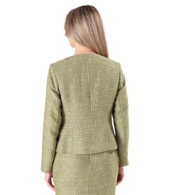 Elegant jacket made of viscose and silver thread