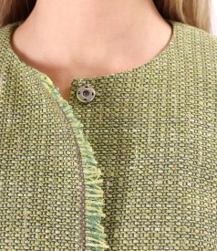 Elegant jacket made of viscose and silver thread