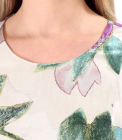 Midi dress made of viscose with natural silk