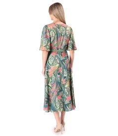 Paisley-printed viscose and wool midi dress