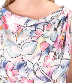 Floral printed viscose midi dress