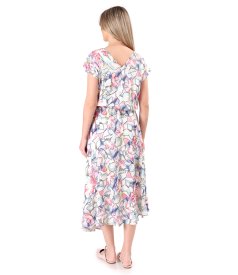 Floral printed viscose midi dress