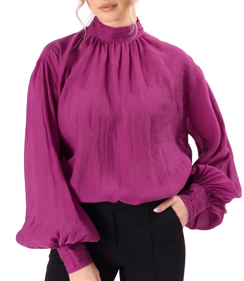 Elegant tencel blouse with long sleeves