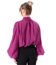 Elegant tencel blouse with long sleeves