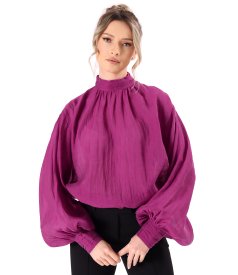 Elegant tencel blouse with long sleeves