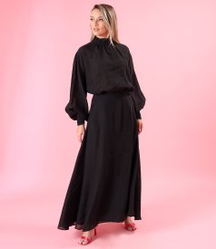 Elegant tencel blouse with long sleeves