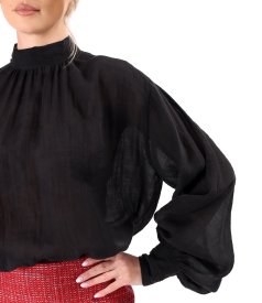 Elegant tencel blouse with long sleeves