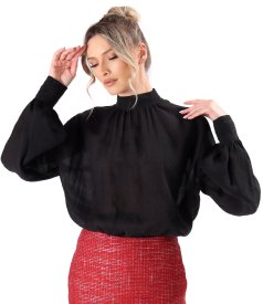 Elegant tencel blouse with long sleeves