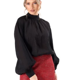 Elegant tencel blouse with long sleeves