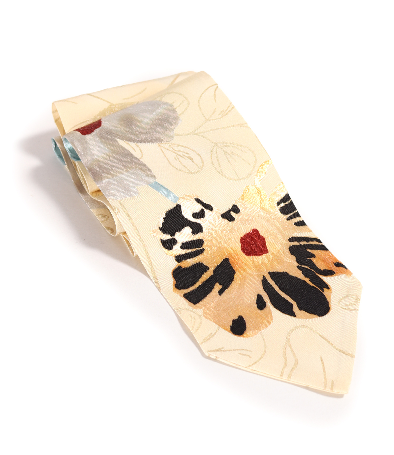 Short viscose scarf printed with floral motifs