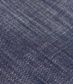 Wide-leg denim-type cotton pants