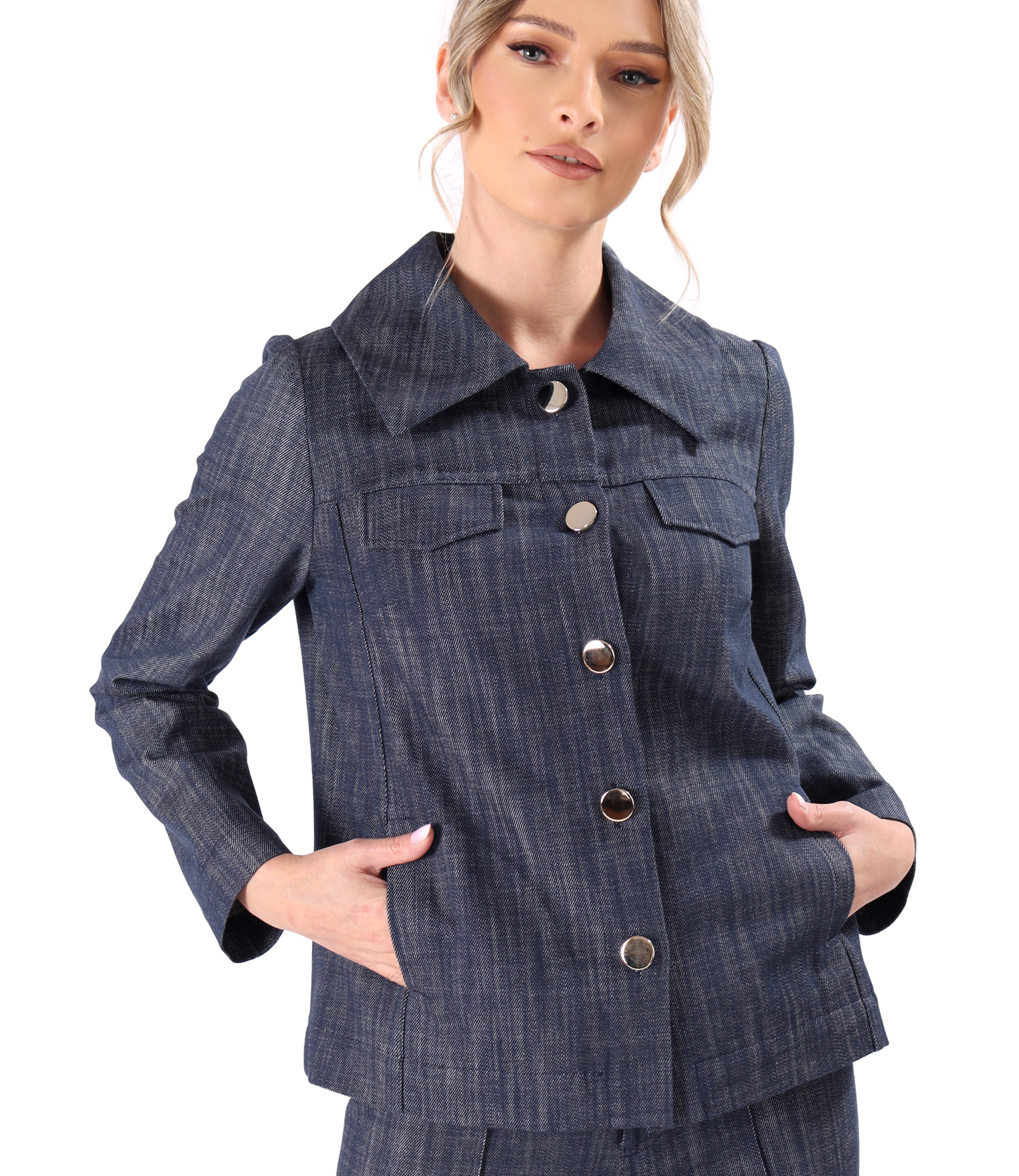 Denim-type cotton jacket