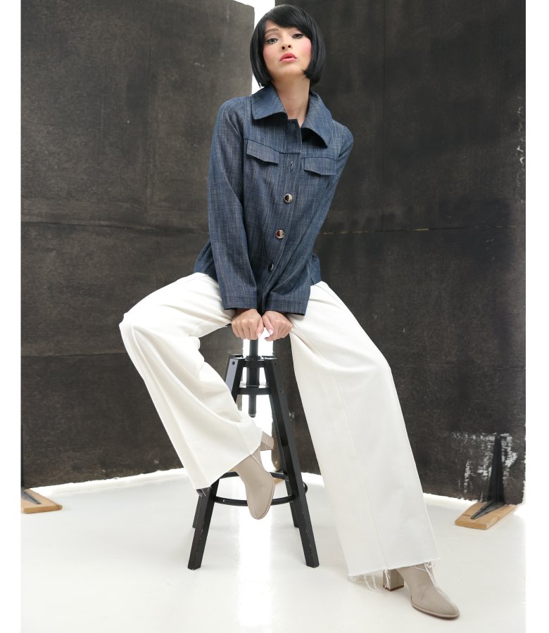 Denim-type cotton jacket