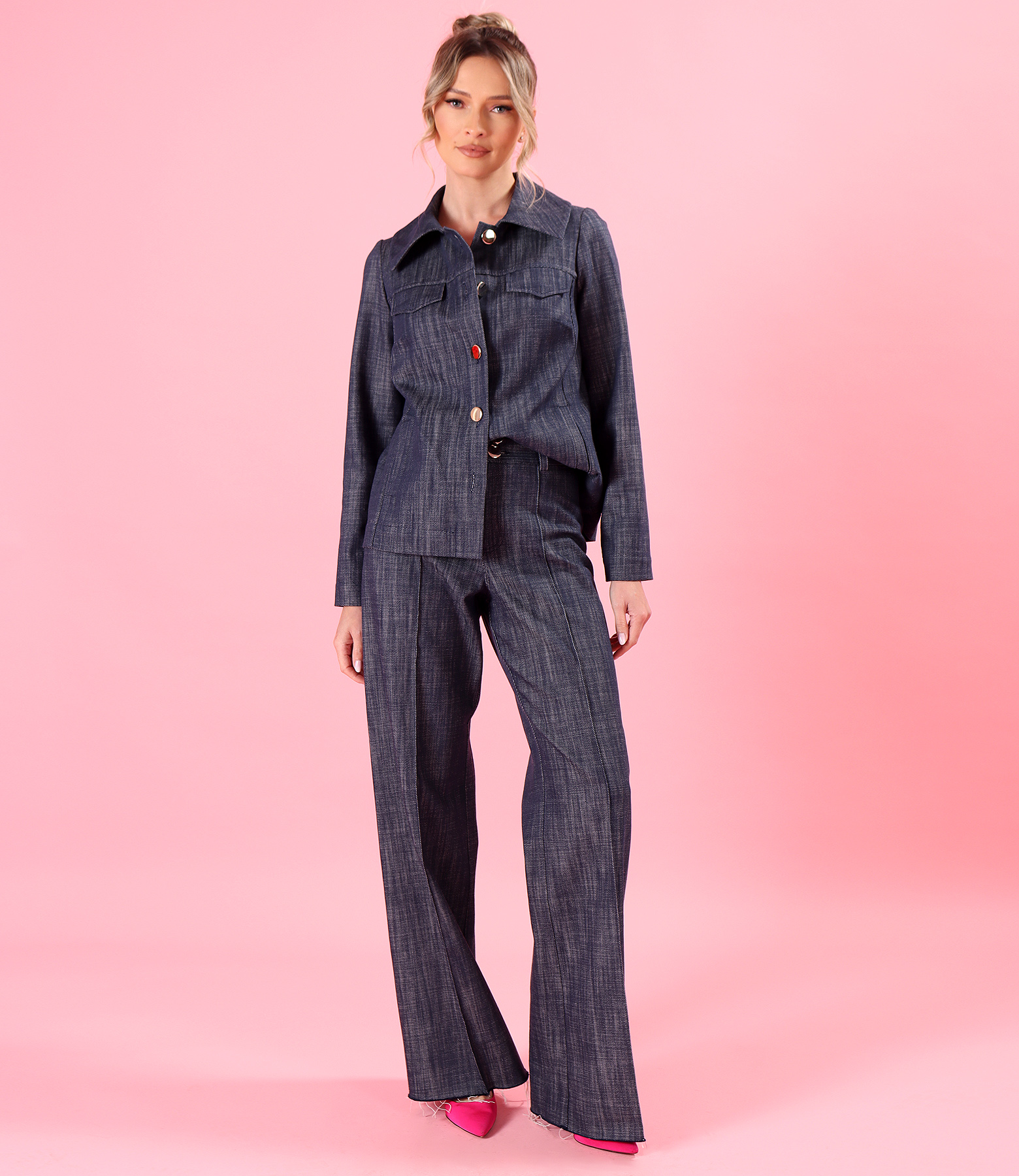 Denim-type cotton jacket