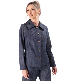 Denim-type cotton jacket