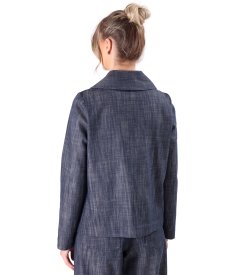 Denim-type cotton jacket