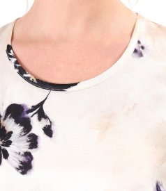 Loose-fit midi dress in a viscose-linen blend