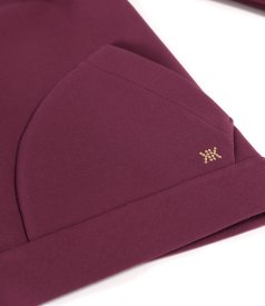 Scuba cotton blouse with front zipper