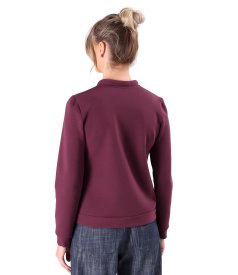 Scuba cotton blouse with front zipper