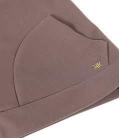 Scuba cotton blouse with front zipper