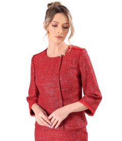 Sacou elegant din bucle cu bumbac si fir argintiu