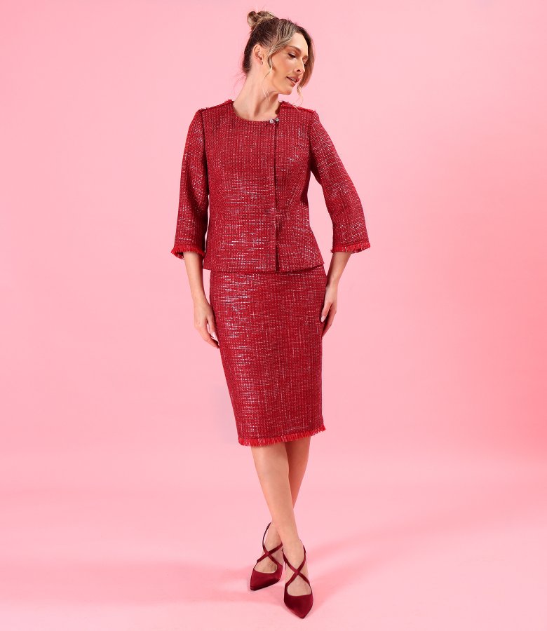 Elegant jacket made of viscose and silver thread