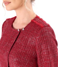 Elegant jacket made of viscose and silver thread