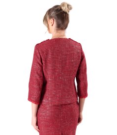 Elegant jacket made of viscose and silver thread