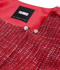 Elegant jacket made of viscose and silver thread