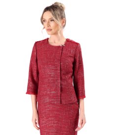 Elegant jacket made of viscose and silver thread