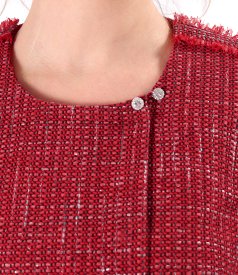 Elegant jacket made of viscose and silver thread