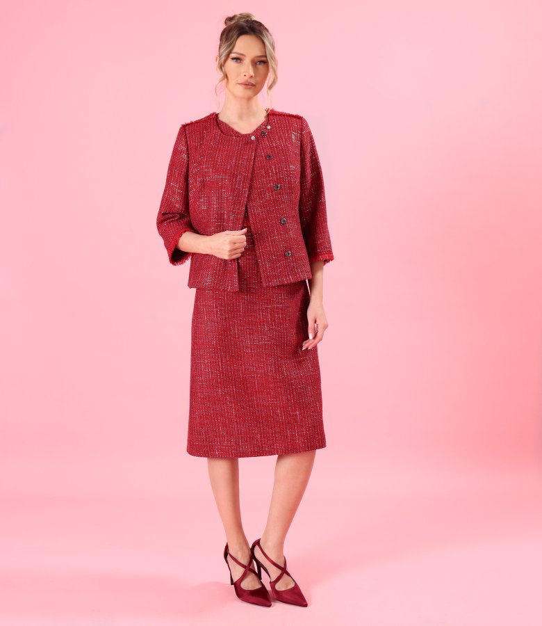 Elegant dress made of viscose and silver thread