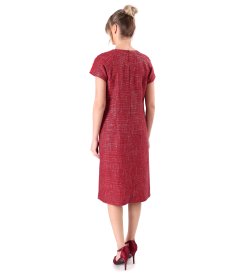Elegant viscose dress with silver metallic thread