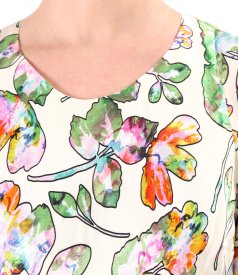 Floral-print viscose midi dress