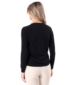 Cardigan tricotat din casmir cu matase natural si lana
