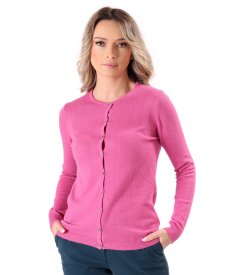 Cardigan tricotat din casmir cu matase natural si lana