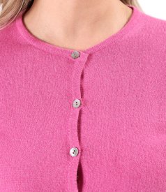 Cardigan tricotat din casmir cu matase natural si lana