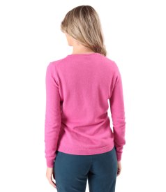 Cardigan tricotat din casmir cu matase natural si lana