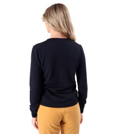 Cardigan tricotat din casmir cu matase natural si lana