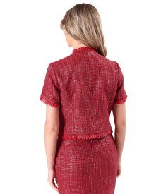 Sacou din bucle cu viscoza si bumbac cu maneci scurte