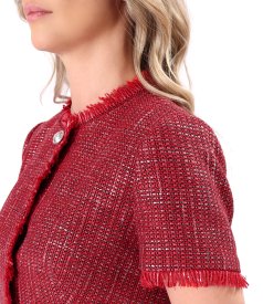 Sacou din bucle cu viscoza si bumbac cu maneci scurte