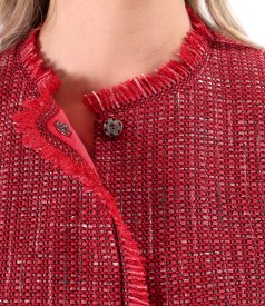 Sacou din bucle cu viscoza si bumbac cu maneci scurte