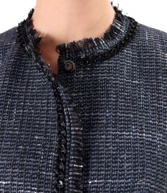 Sacou din bucle cu viscoza si bumbac cu maneci scurte