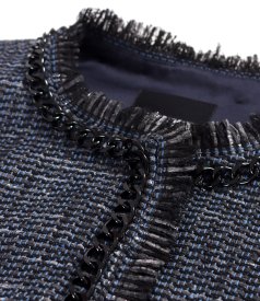 Sacou din bucle cu viscoza si bumbac cu maneci scurte