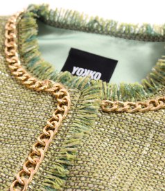 Sacou din bucle cu viscoza si bumbac cu maneci scurte