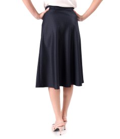 Midi skirt in polka-dot fabric