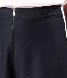 Midi skirt in polka-dot fabric