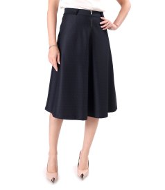 Midi skirt in polka-dot fabric